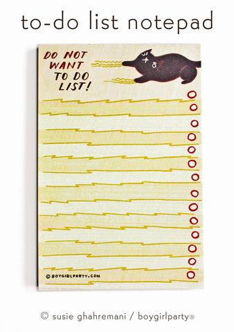 Black Cat To Do List - Angry Cat To Do List Notepad - Funny Cat Gift by boygirlparty