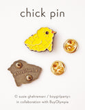 SALE: Baby Chicken Pin - Yellow Chick Enamel Pin by boygirlparty