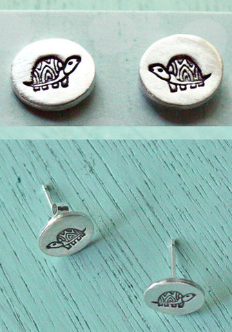 Silver Turtle Stud Earrings by Susie Ghahremani / boygirlparty.com