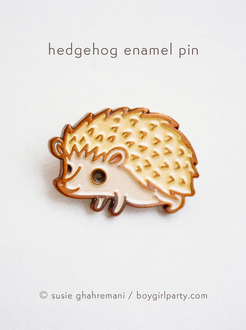 Hedgehog Enamel Pin by Susie Ghahremani / boygirlparty.com - http://shop.boygirlparty.com