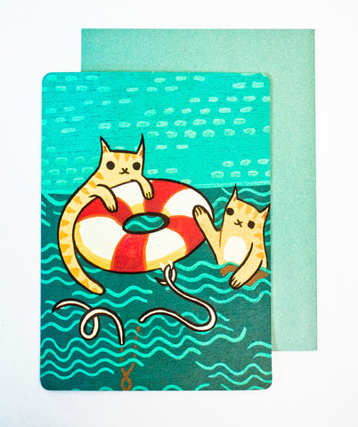 Lifesaver Cat Card (Thank You Card) by Susie Ghahremani / boygirlparty.com
