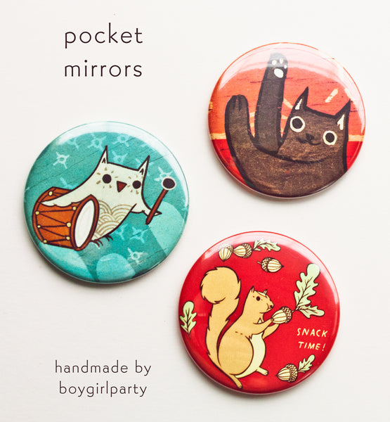 Animal POCKET MIRRORS gift for Women Boy Girl Party Favors for