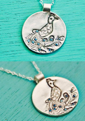 Silver Peacock Necklace by Susie Ghahremani / boygirlparty.com