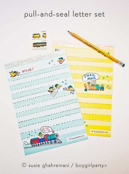 Snail Mail Stationery Set – Fold and Mail Letter Set by