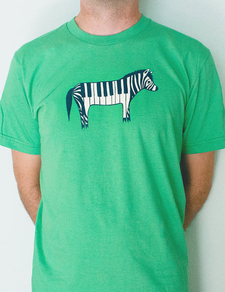 Zebra Piano T-Shirt (Green) by Susie Ghahremani / boygirlparty.com Kids 8T - Size 8 / Green