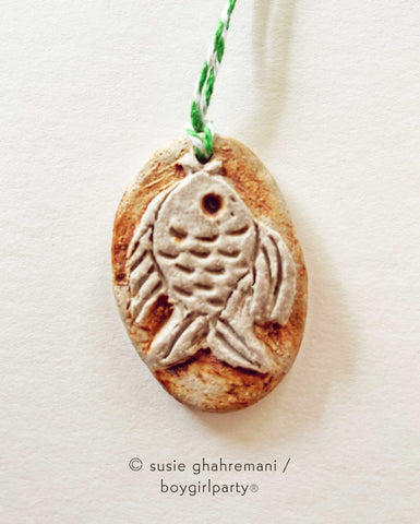One-of-a-kind Handmade Ceramic ornaments by Susie Ghahremani
