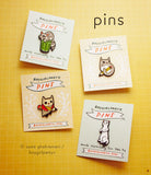 Ermine Enamel Pin by boygirlparty — White Ferret Lapel Pin