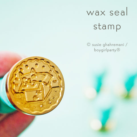 Cat in Box Wax Stamp Set by boygirlparty — Cute Cat Wax Seal Stamp