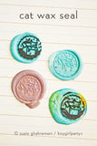 Cat in Box Wax Stamp Set by boygirlparty — Cute Cat Wax Seal Stamp