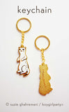 White Ermine Keychain by boygirlparty — Stoat Key Chain