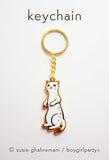 White Ermine Keychain by boygirlparty — Stoat Key Chain