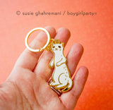 White Ermine Keychain by boygirlparty — Stoat Key Chain