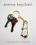White Ermine Keychain by boygirlparty — Stoat Key Chain