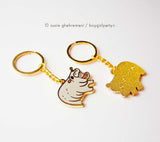 Yelling Pygmy Hippo Keychain by boygirlparty — Funny Hippopotamus Key Chain