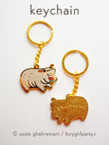 Yelling Hippo Keychain by boygirlparty, Funny Hippopotamus Key Chain