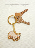 Yelling Pygmy Hippo Keychain by boygirlparty — Funny Hippopotamus Key Chain