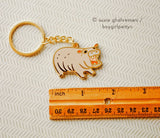 Yelling Hippo Keychain by boygirlparty, Funny Hippopotamus Key Chain