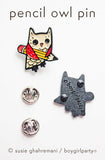 Owl and Pencil Enamel Pin by boygirlparty — Teacher Lapel Pin