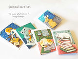 Bookish / Penpal Notecard Set (of 5) by boygirlparty – Dog Cat Note Cards by Susie Ghahremani