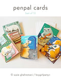 Bookish / Penpal Notecard Set (of 5) by boygirlparty – Dog Cat Note Cards by Susie Ghahremani