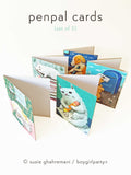 Bookish / Penpal Notecard Set (of 5) by boygirlparty – Dog Cat Note Cards by Susie Ghahremani
