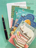 Bookish / Penpal Notecard Set (of 5) by boygirlparty – Dog Cat Note Cards by Susie Ghahremani