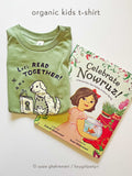 Let's Read Together Unisex Kids T-shirt / Toddler Organic Cotton T-shirt (Green)