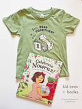 Let's Read Together Unisex Kids T-shirt / Toddler Organic Cotton T-shirt (Green)