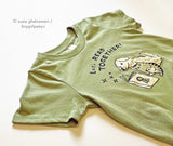 Let's Read Together Unisex Kids T-shirt / Toddler Organic Cotton T-shirt (Green)