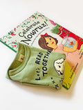 Let's Read Together Unisex Baby Onesie -- Book Themed Organic Baby Onesie (Green)