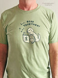 Let's Read Together - Unisex / Ladies Organic Graphic Tee in Sage Green
