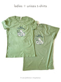 Let's Read Together - Unisex / Ladies Organic Graphic Tee in Sage Green