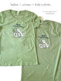 Let's Read Together - Unisex / Ladies Organic Graphic Tee in Sage Green