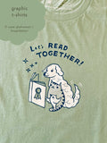 Let's Read Together - Unisex / Ladies Organic Graphic Tee in Sage Green