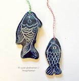 Sgraffito Ornaments -- One-of-a-kind Ceramic ornaments by Susie Ghahremani