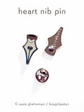 Silver and Gold Fountain Pen Nib Enamel Pins by boygirlparty — Stationery Pin