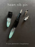 Silver and Gold Fountain Pen Nib Enamel Pins by boygirlparty — Stationery Pin