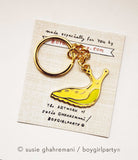Banana Slug Keychain by boygirlparty, Yellow Slug Key Chain