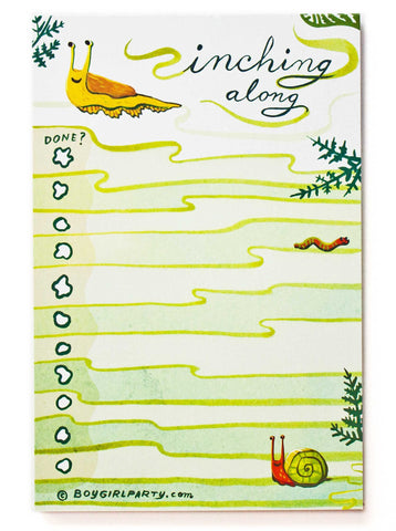 INCHING ALONG - Slug and Snail To Do List Notepad by boygirlparty