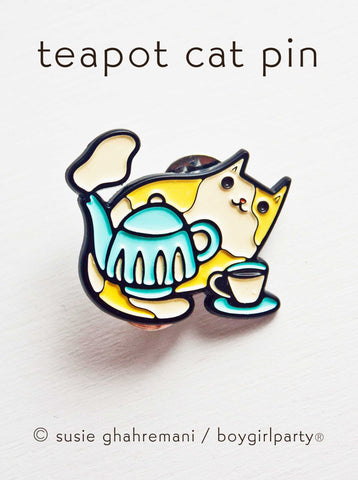 Cat Tea Party Pin by boygirlparty — Tea Lover Enamel Pin
