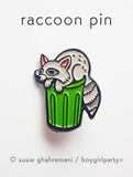 Garbage Raccoon Enamel Pin by boygirlparty — Trash Panda Lapel Pin