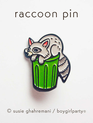 Garbage Raccoon Enamel Pin by boygirlparty — Trash Panda Lapel Pin