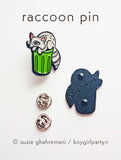 Garbage Raccoon Enamel Pin by boygirlparty — Trash Panda Lapel Pin