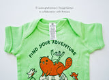 SALE: Find Your Adventure! Animal Baby Onesie (Green)