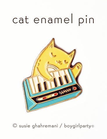 Blue Keyboard Cat Enamel Pin by boygirlparty