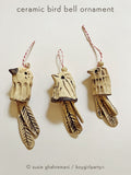Handmade Ceramic Bird Bell Ornaments by Susie Ghahremani / boygirlparty ®