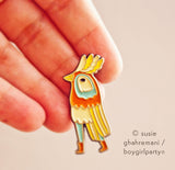 Bird Man Pin — Funny Bird Enamel Pin by boygirlparty