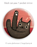 Black Cat Paw  Pocket Mirror by boygirlparty / http://shop.boygirlparty.com