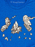 Owl Campfire Graphic Tee for Girls -- Camping T shirt