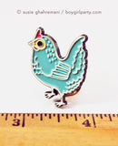 Blue Hen Enamel Pin by Susie Ghahremani / http://shop.boygirlparty.com